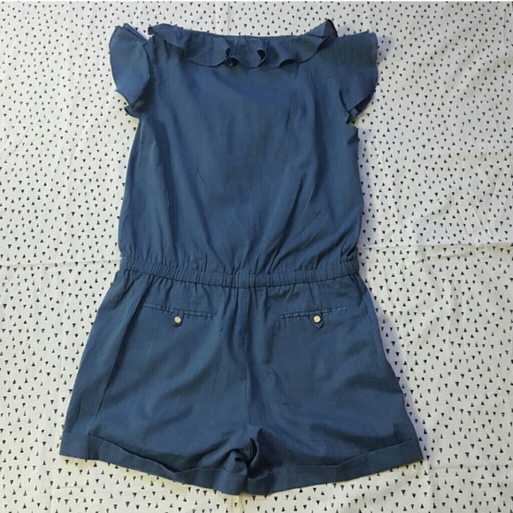 Adorable Blue Ruffle Romper - Picture 5 of 7